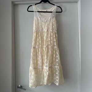 W.F. | Tiered Lace Dress | Cream | M